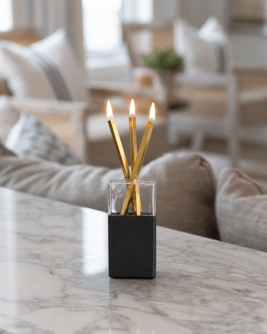 Image of Boxy Gold Everlasting Candles | Everlasting Candle Co