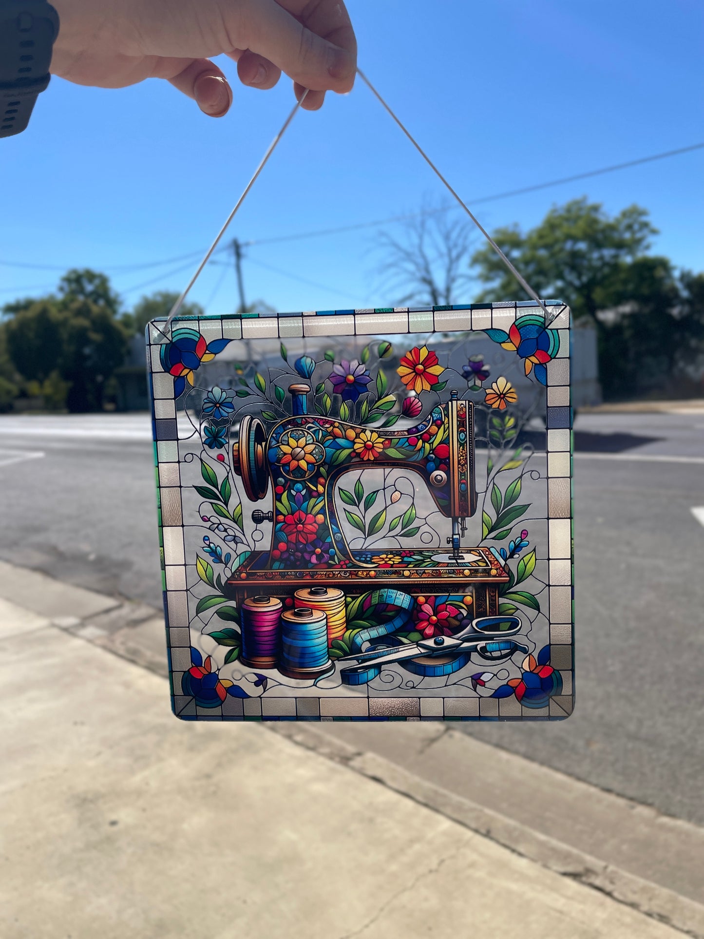 Sewing Machine Square | Suncatcher
