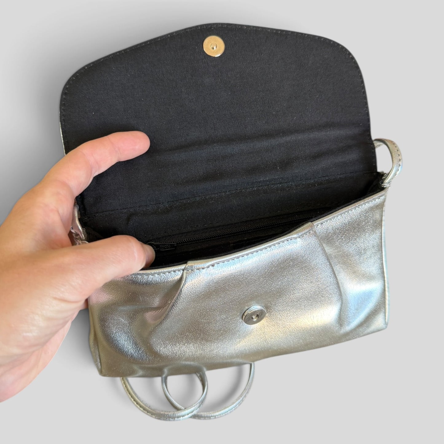 Clutch Bag | Silver Metalic