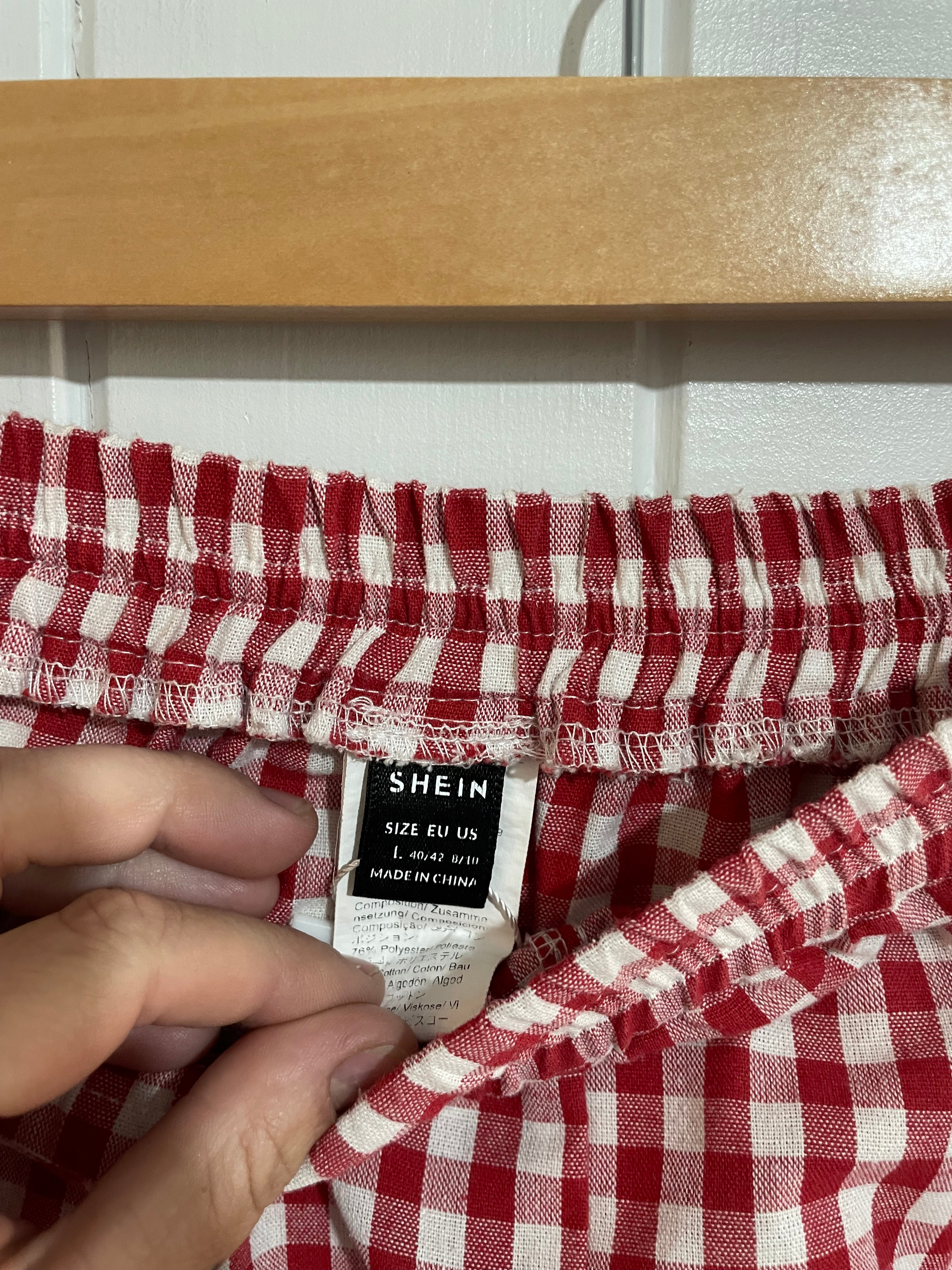 Image of (L) Shein | Red Gingham Shorts