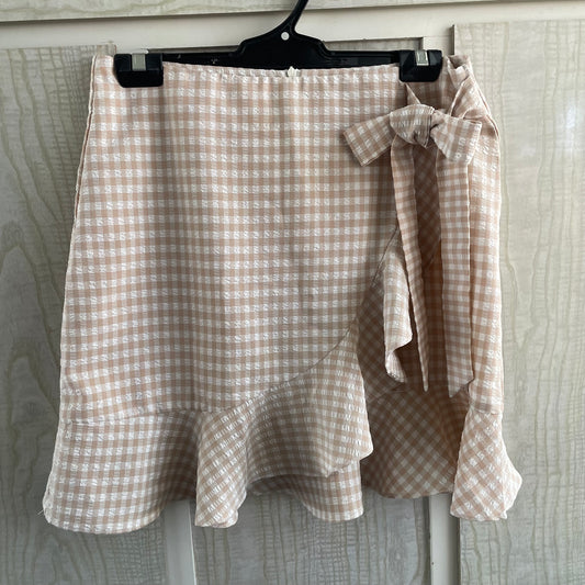 (12) Ava Gingham Wrap look Skirt