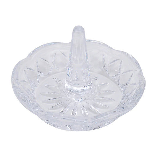 Ring Holder Glass Luxe Round - Clear