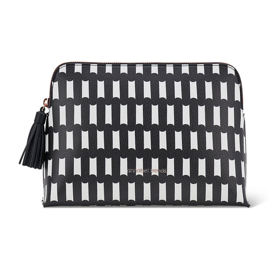 Vanity Bag Black White Tile - Large