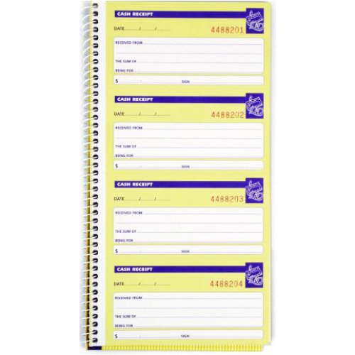 Image of Spirax | Cash Receipt Book 553 4tv | 279x144mm Duplicate C/less