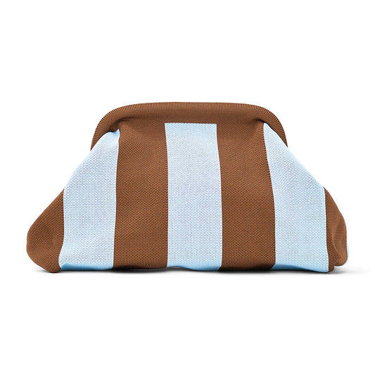 Dumpling Clutch - Skye Blue/Chocolate