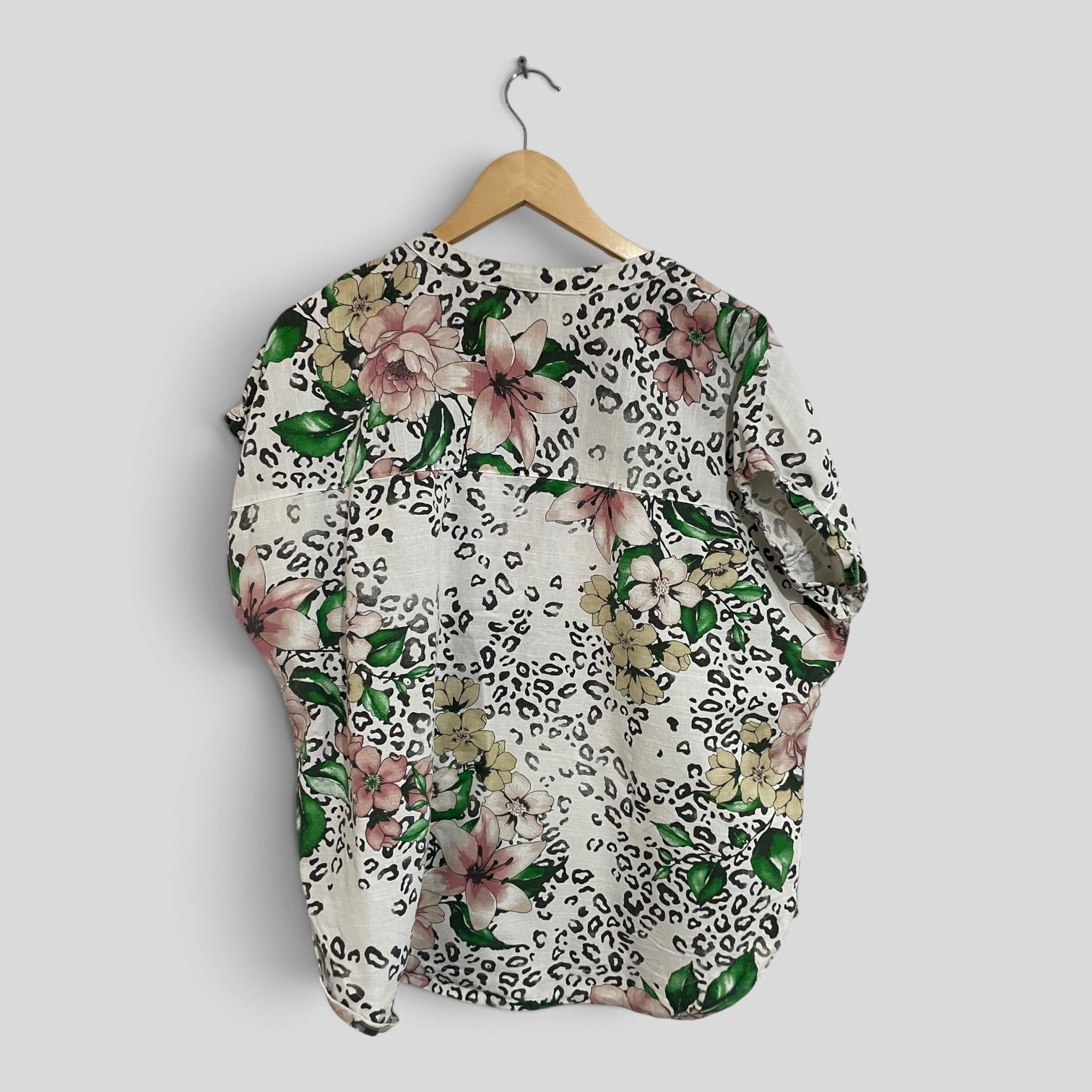 Image of (16) Millers | Floral Animal Print Blouse
