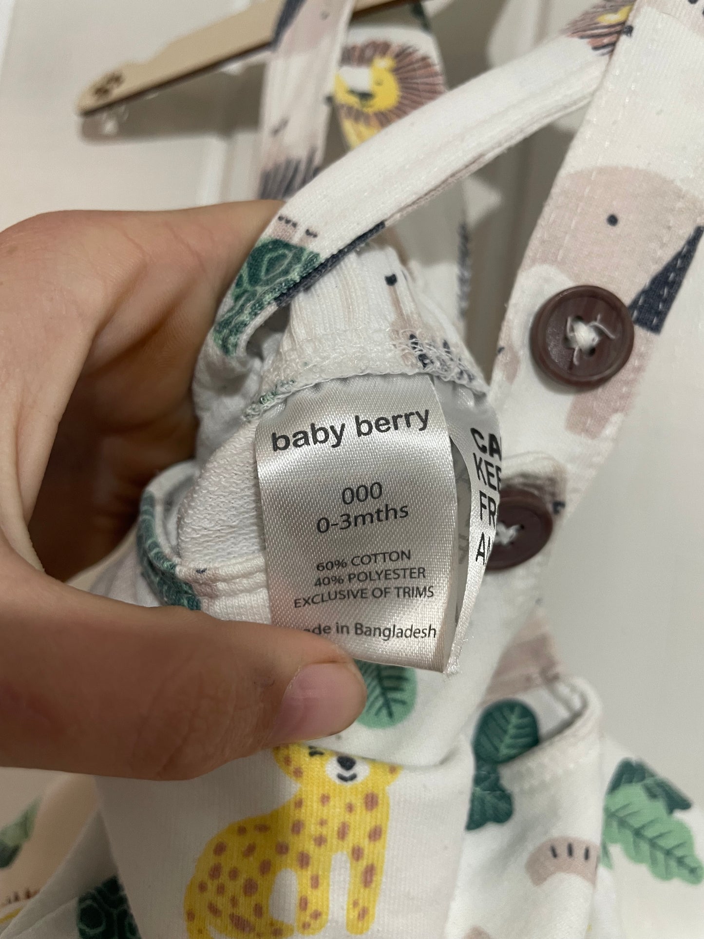 (000JNR) Baby Berry | Jungle Animal Overalls