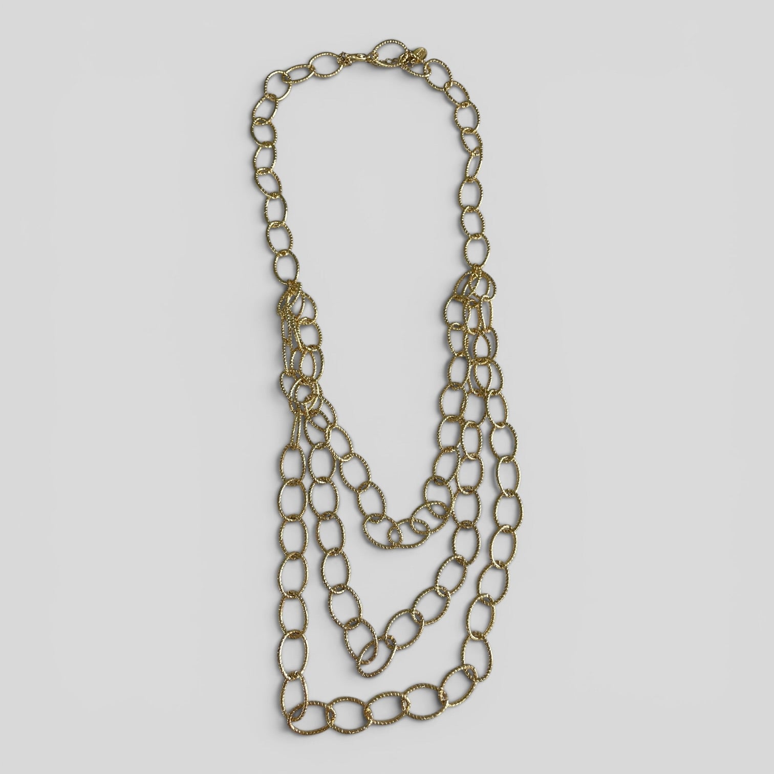 Image of Necklace Gold Tri Loops