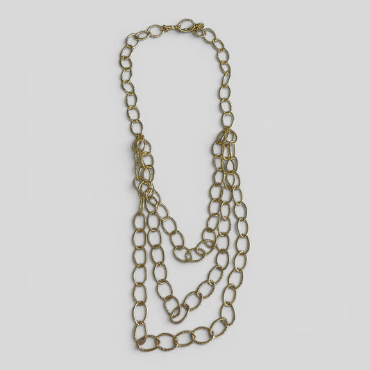 Necklace Gold Tri Loops