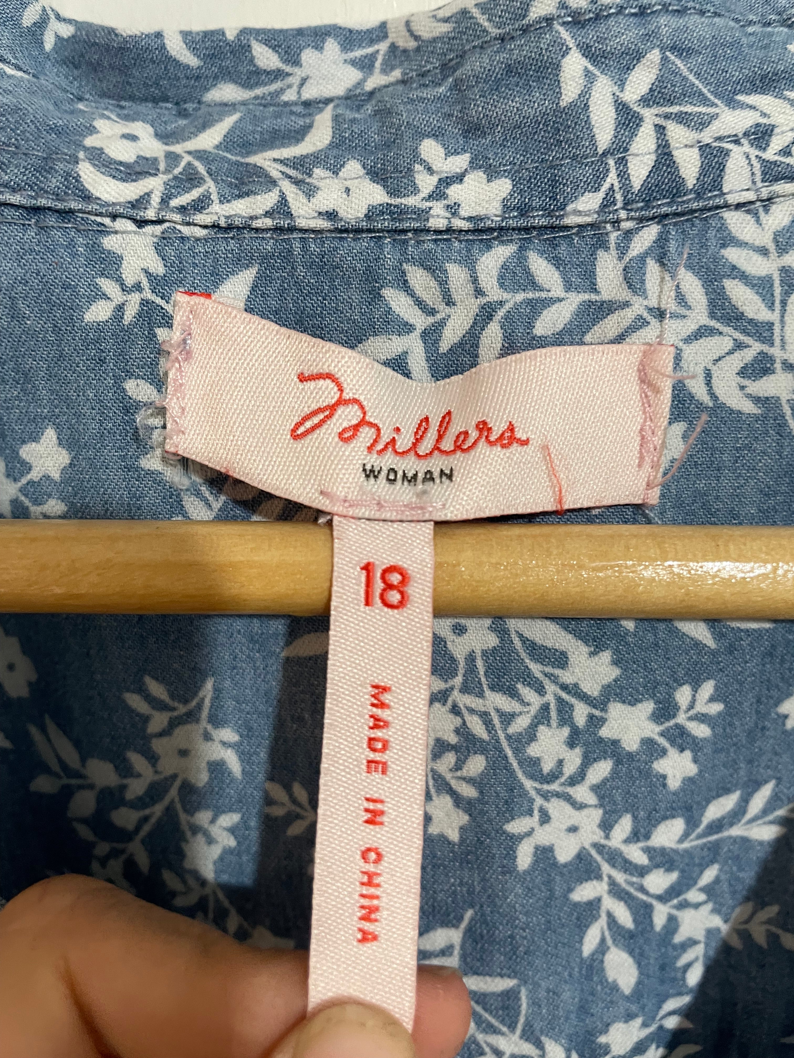 Image of (18) Millers | Blue Patterned LS Shirt