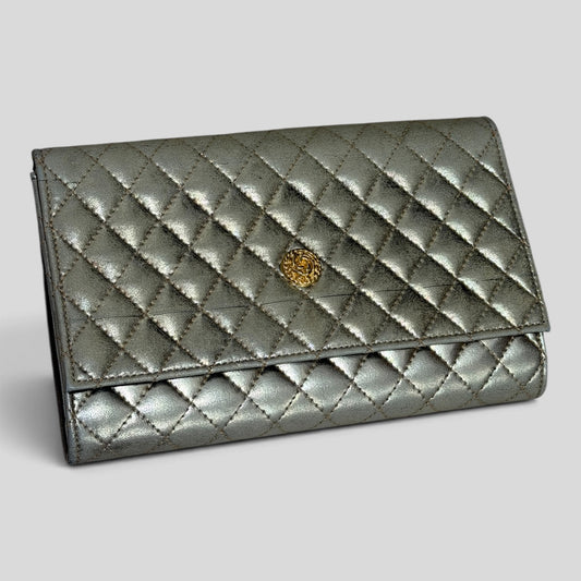 Clutch | Metalic Diamond Stitch