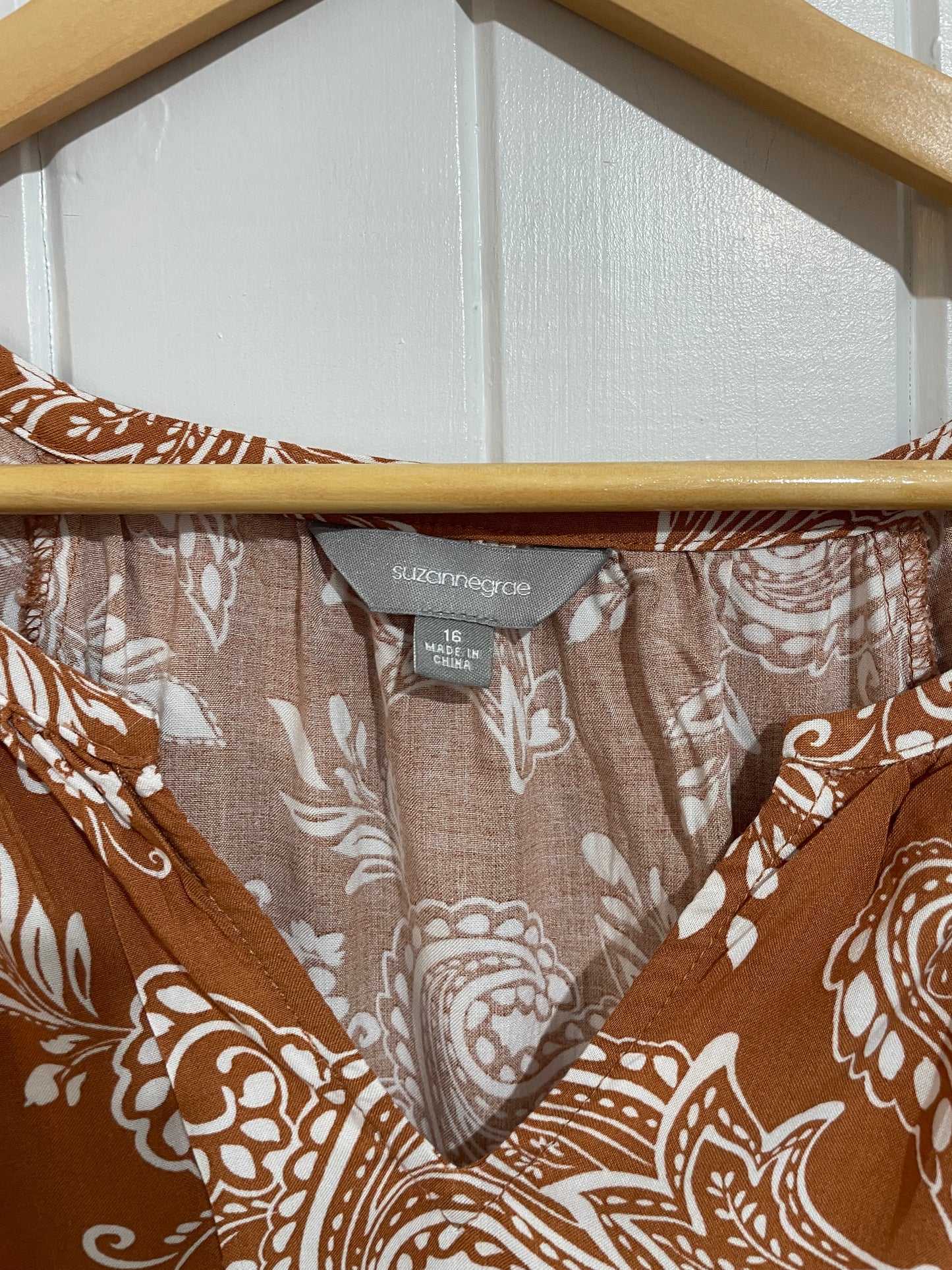 (16) Suzannegrae | Brown Paisley Blouse