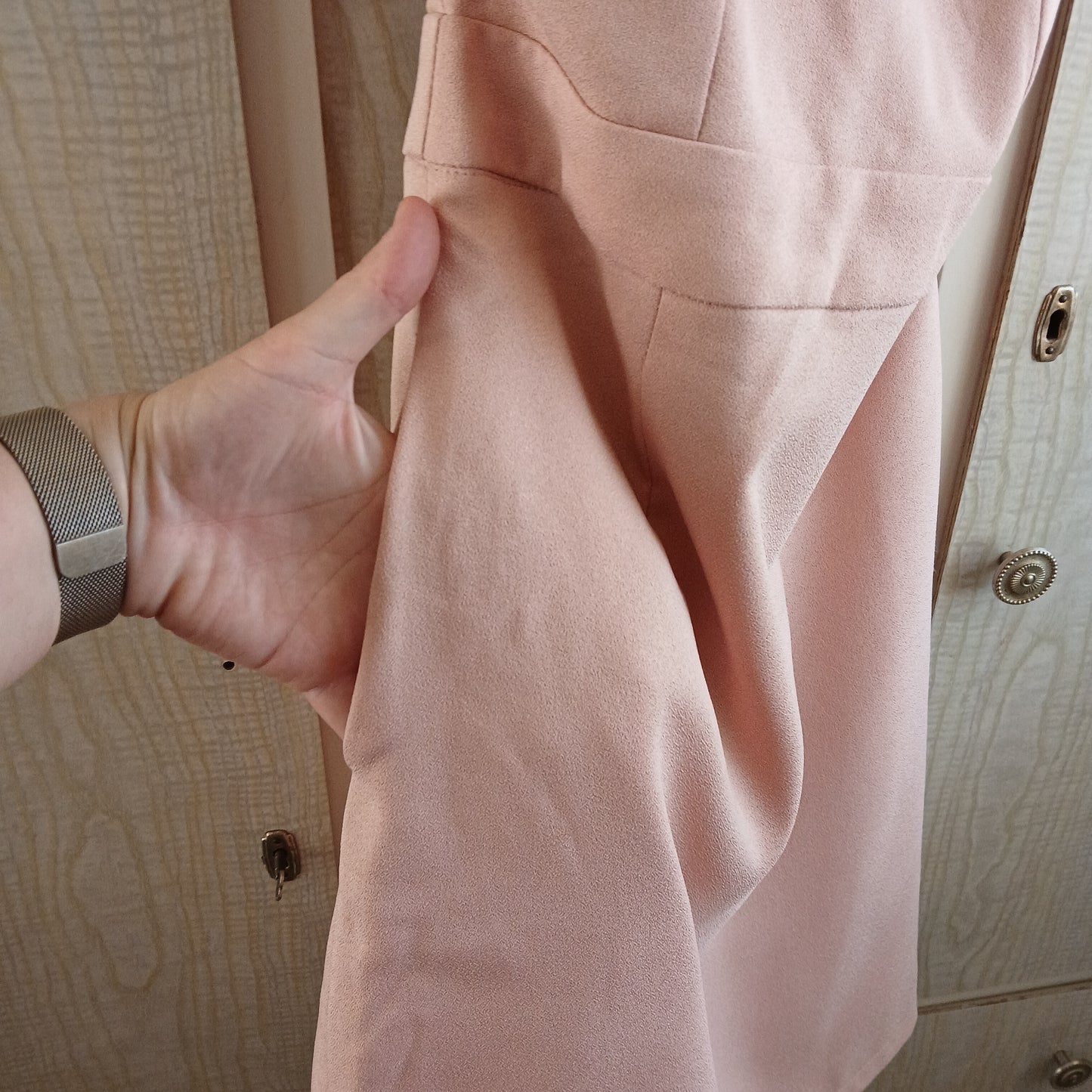 (8) Executive Ponies Pink aline high neck dress