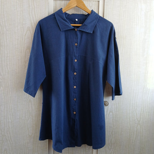 (2XL) Unbranded Navy Linen tunic dress