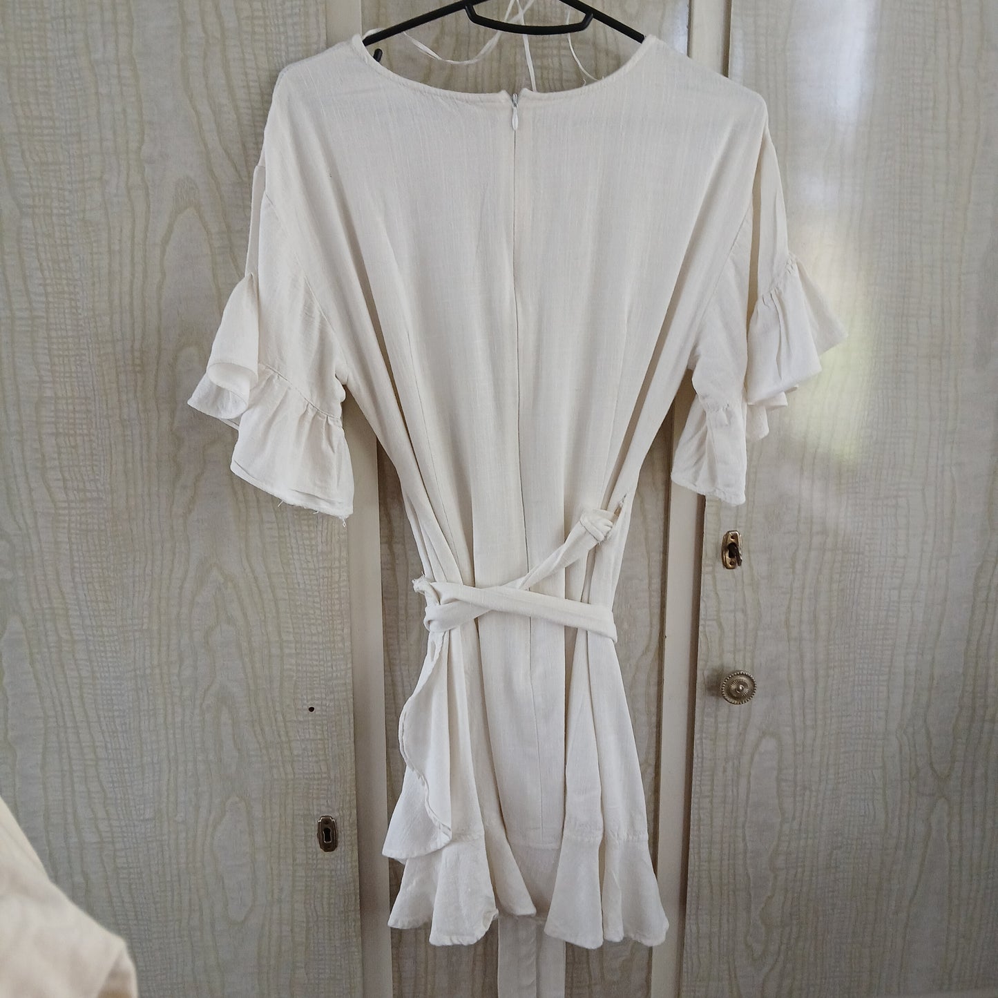 (6) Ava Linen Wrap Dress