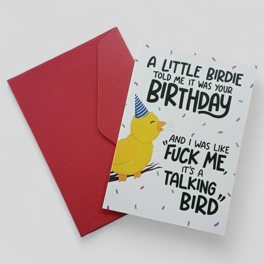 Birthday Card | Swear | Talking Bird
