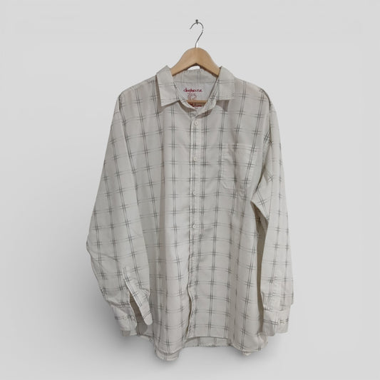 (L) Doghouse | White Check LS Shirt