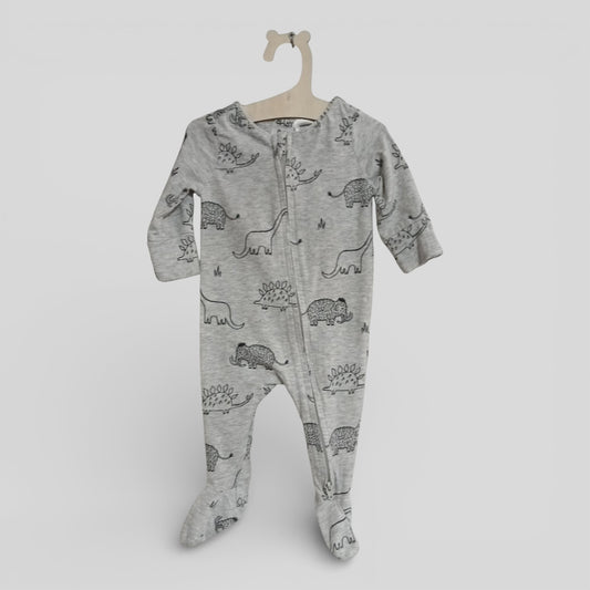 (000JNR) Cotton On | grey Dino Onesie