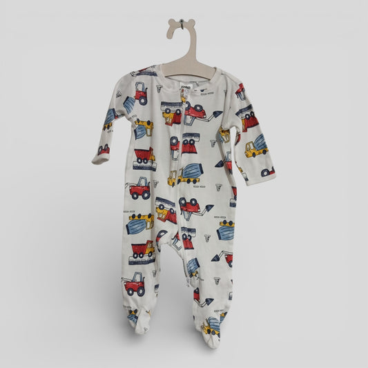 (000JNR) Anko | Diggers Onesie White