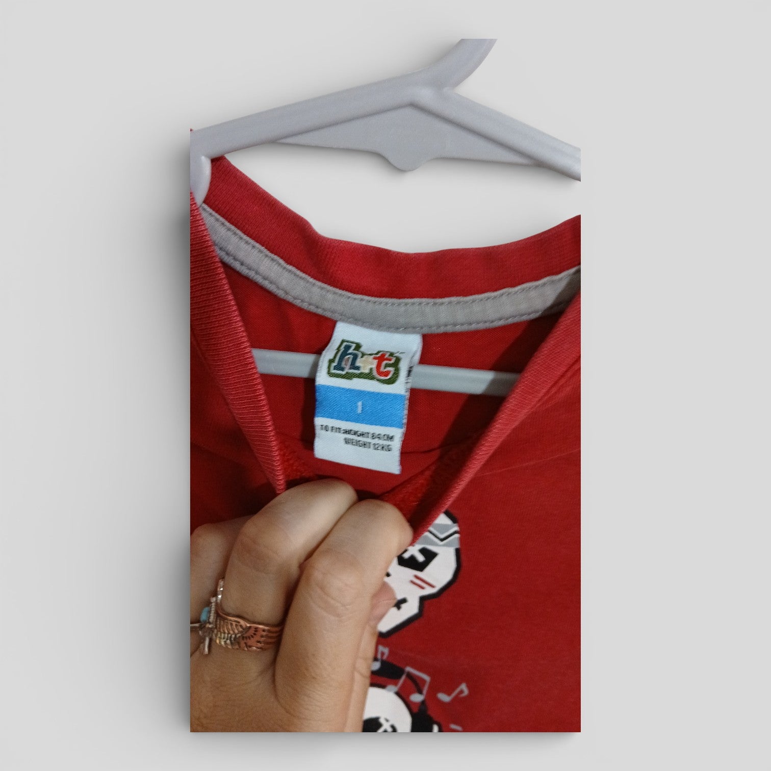Image of (1JNR) H+T | Red LS Shirt
