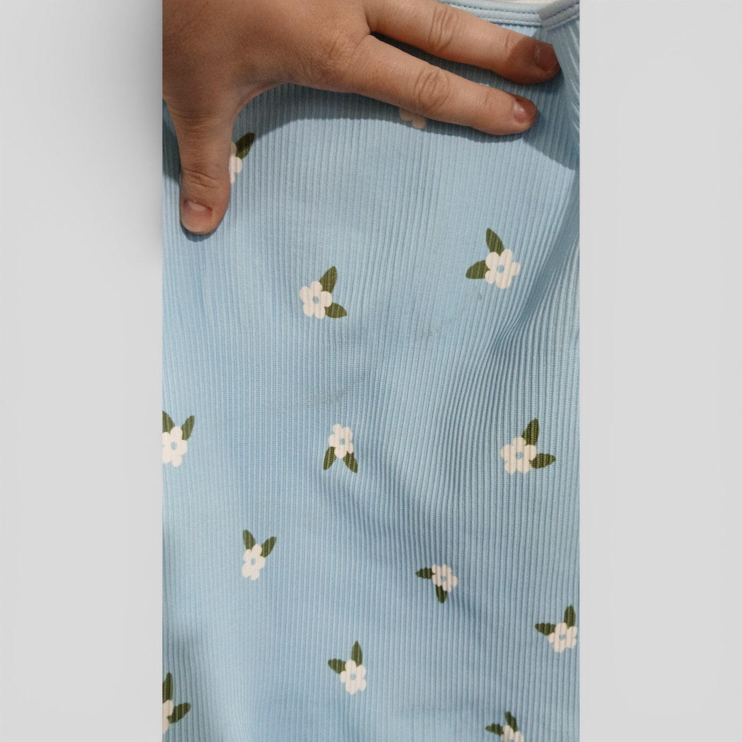 Image of (XL) Blue Floral Bodysuit