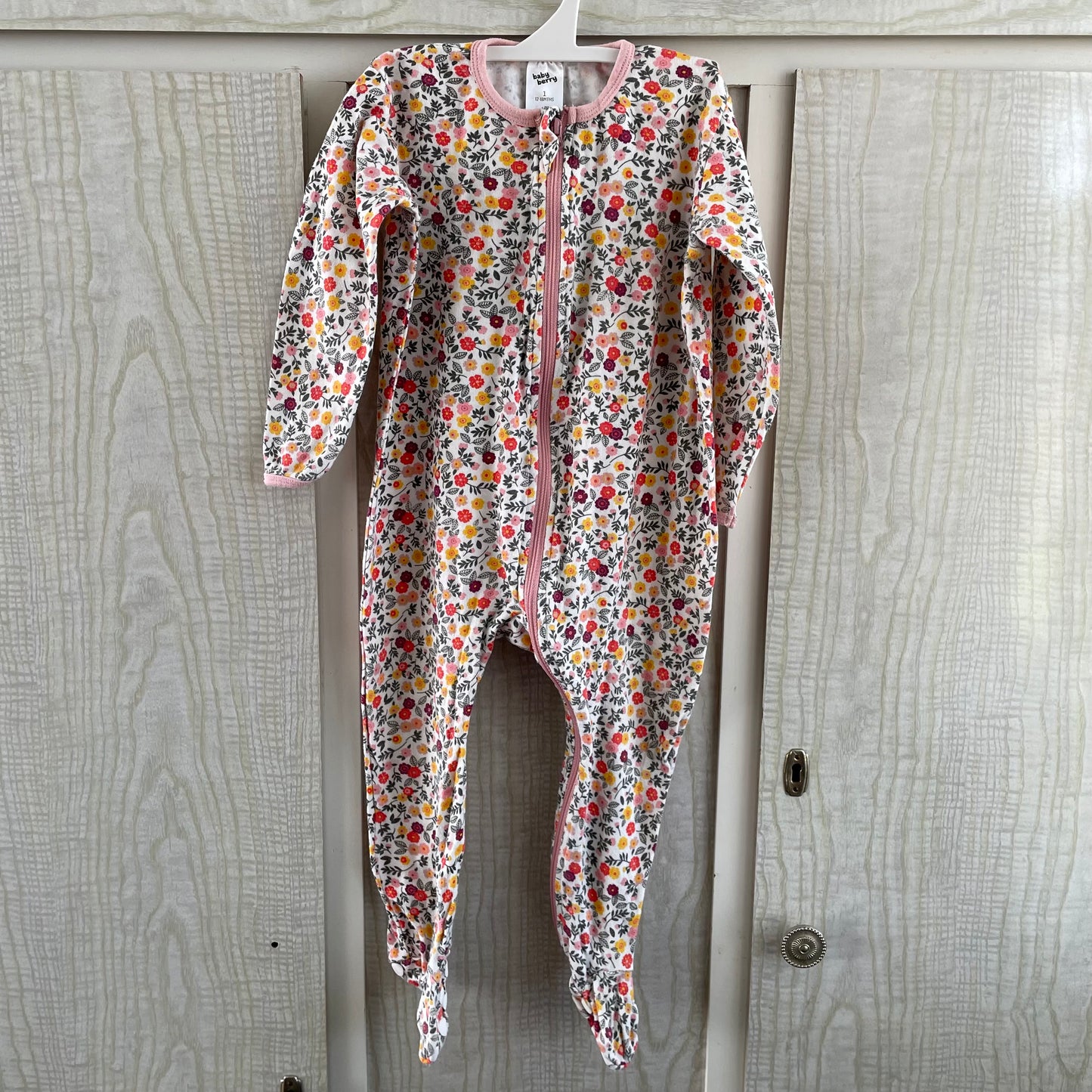 (1) Baby Berry Mini Floral print long sleeve jumpsuit