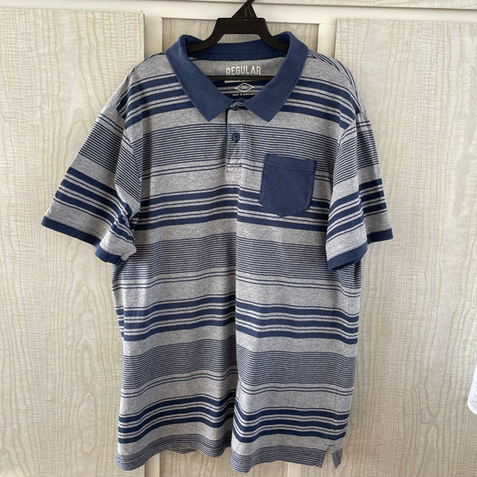 (2XL) Striped Polo