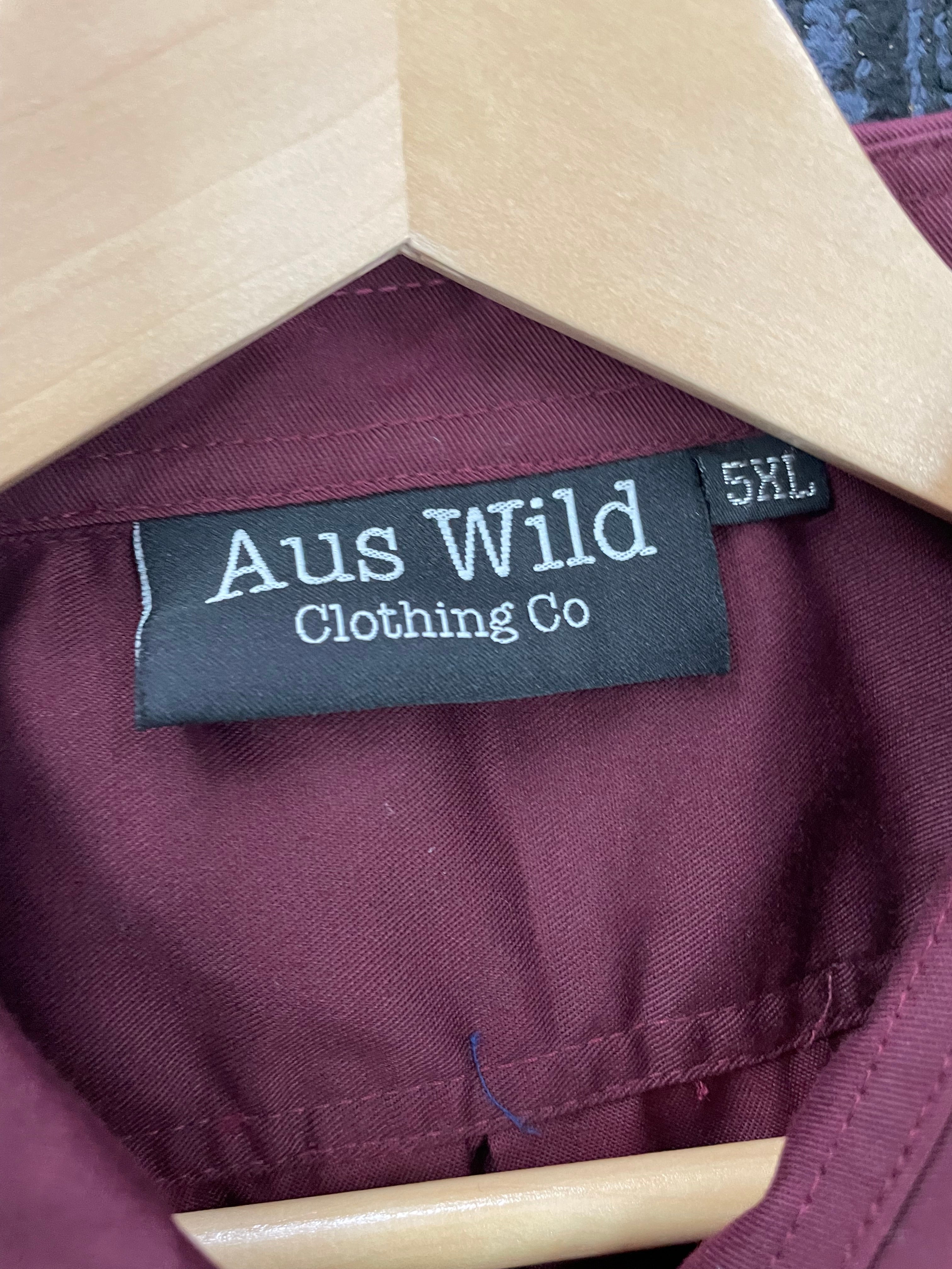 Image of (5XL) Aus Wild Clothing Co | Maroon Work Shirt | BNWOT