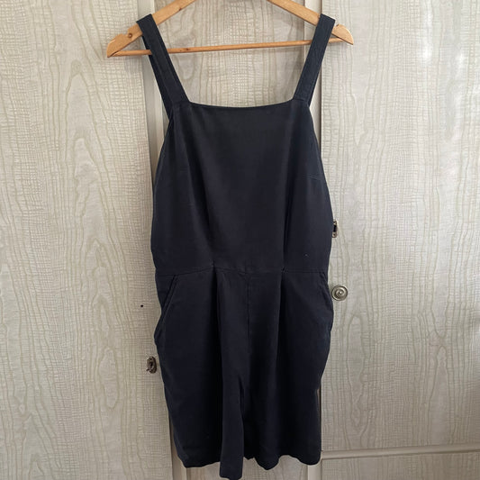 (10) Black Linen overalls/ playsuit Anko