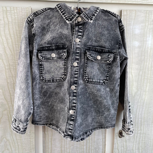 (5 kids) Denim Jacket with removable hoodie