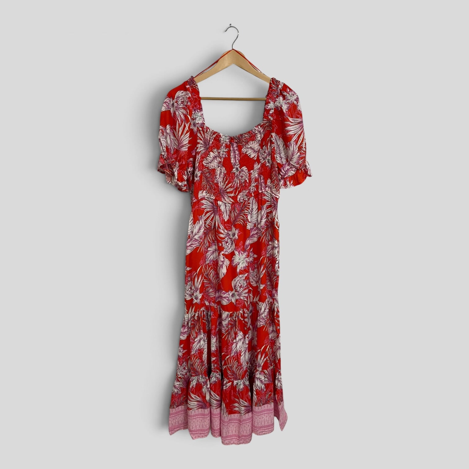 Image of (14) Rivers | Red Patterned Maxi Dress