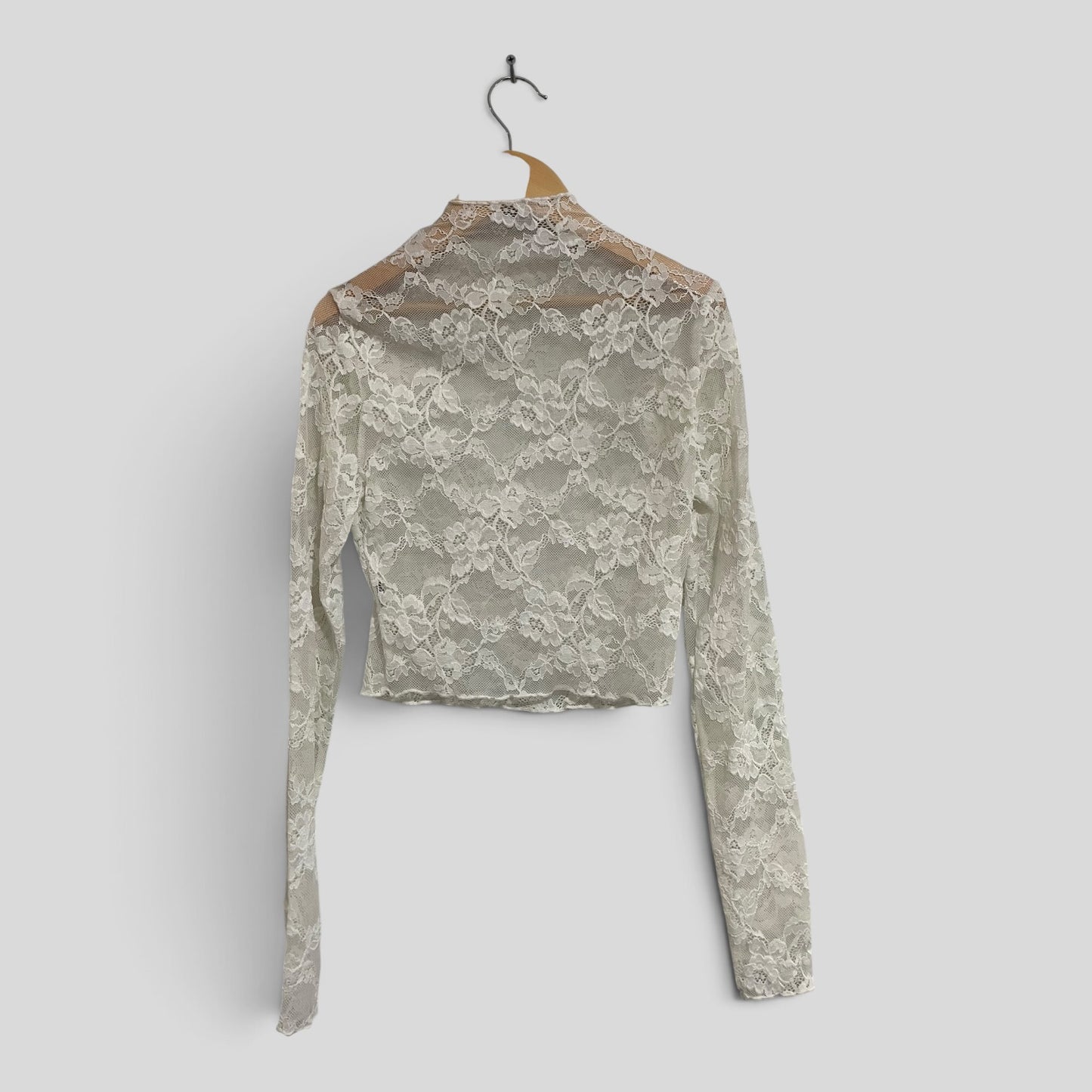 (XS) Shein | White Lace LS Shirt