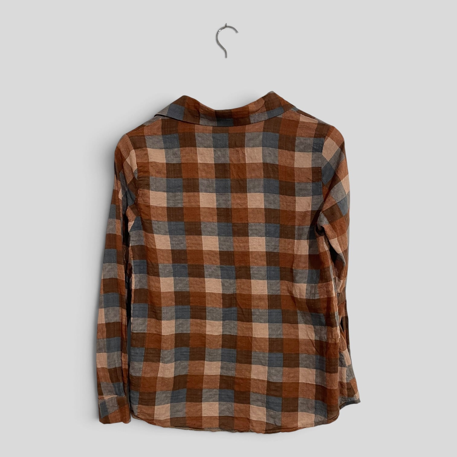 Image of (M) Shein | Brown Check LS Shirt