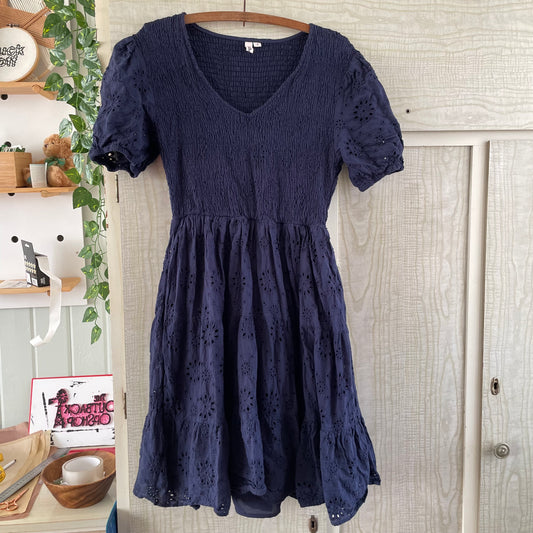 (S) Boho Australia Navy Lace sleeved dress