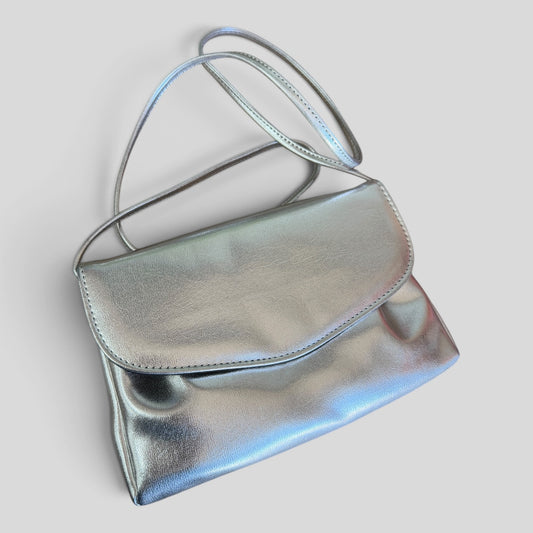 Clutch Bag | Silver Metalic