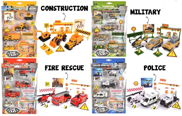 Diecast Vehicle Playset / 10 pieces