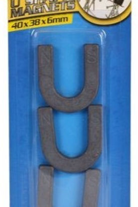 MAGNETS U SHAPED 40x38x6MM 3 PACK