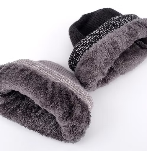Beanie Adults Heat Control Thermal lined Rolled Cuff Two Tone