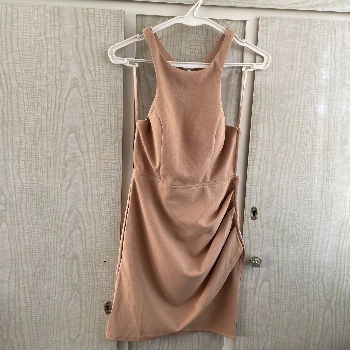 (8) Angel Biba Strappy Back Light Brown Dress