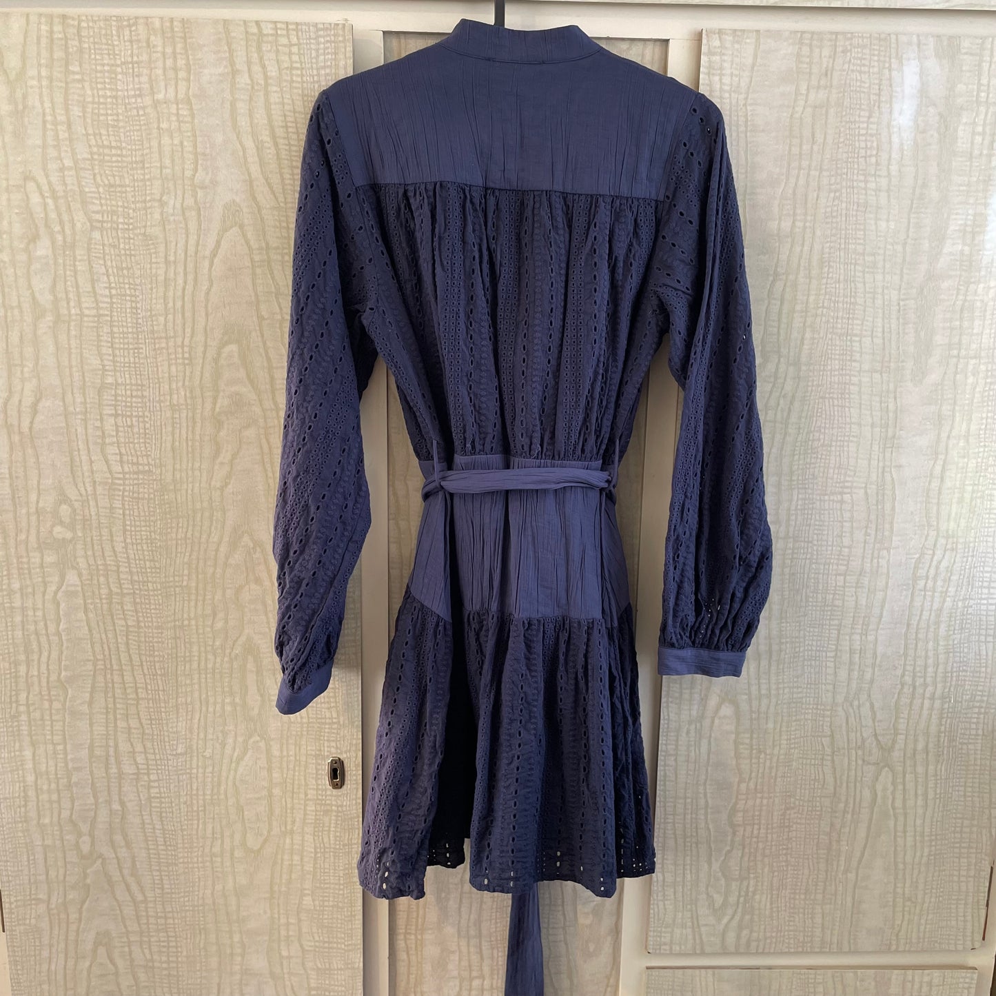 (XS) Esmee L/S Navy Lace Belted dress