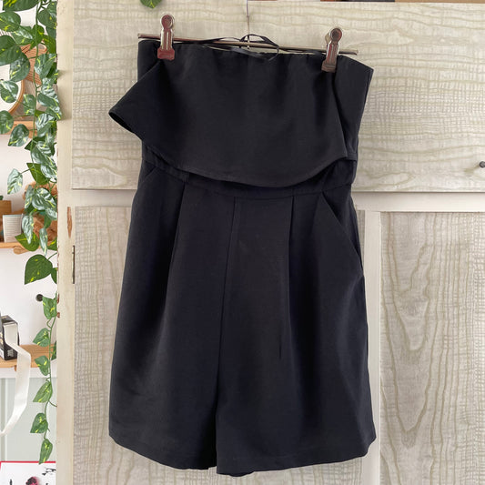 (6) Ava&ever Strapless Black Playsuit