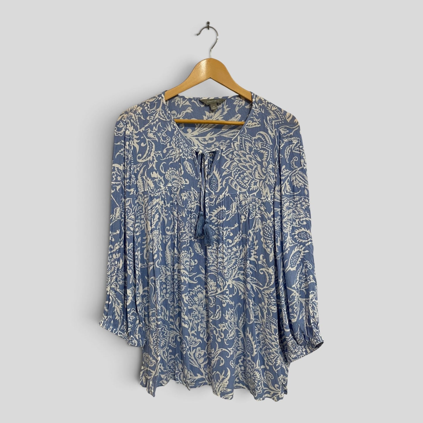 (18) Suzannegrae | Blue Patterned Blouse