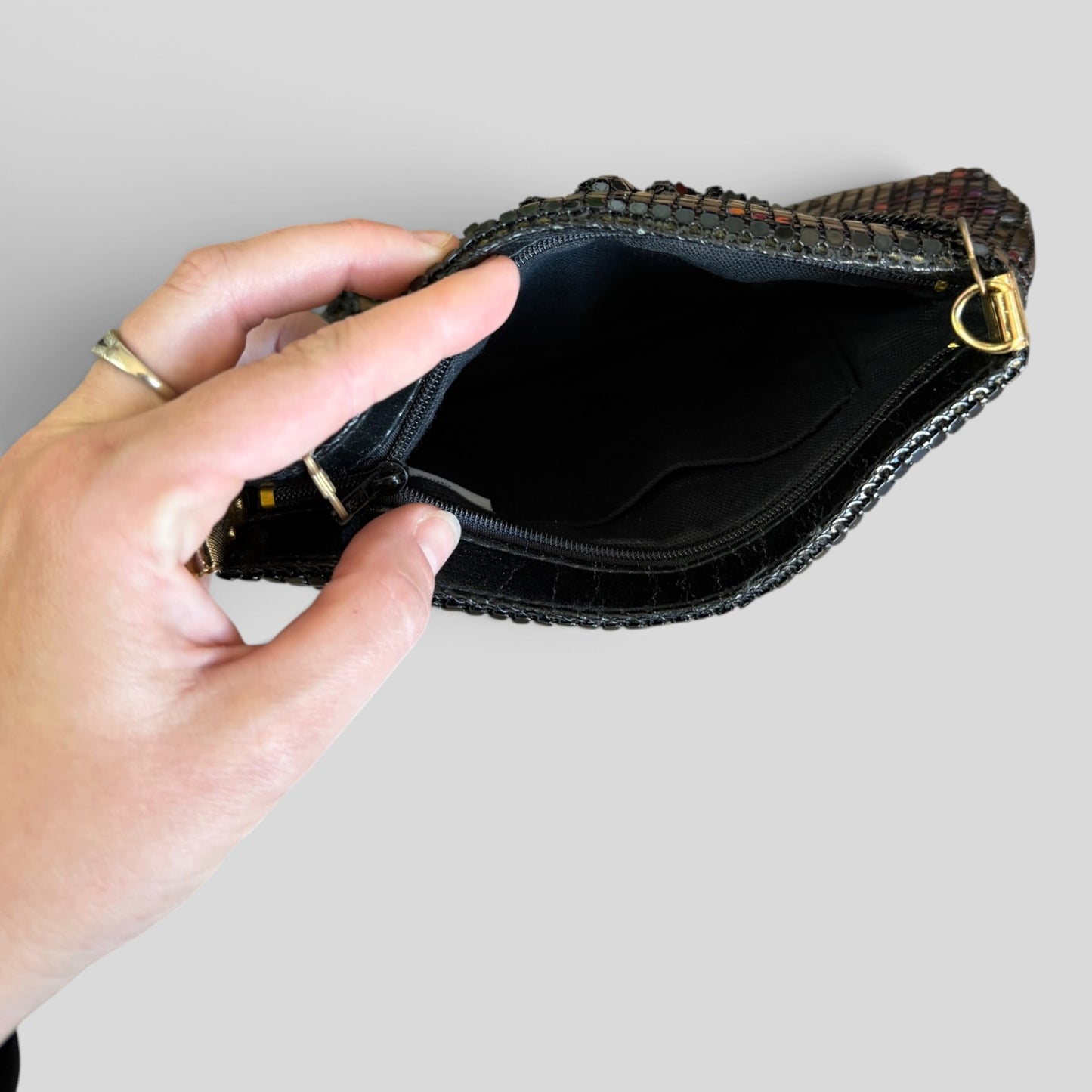 Clutch Bag | Black Mesh