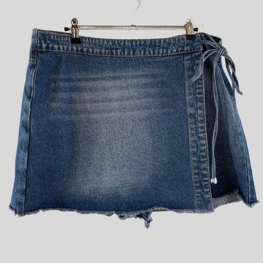 (0XL) Denim Skort