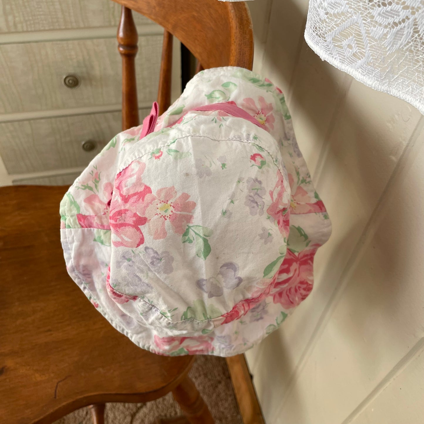 (6-9m) floral ribbon bucket hat