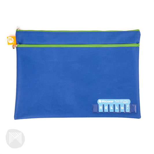 Pencil Case - Micador - Name - Twin Zip - 375x264mm - Dark Blue