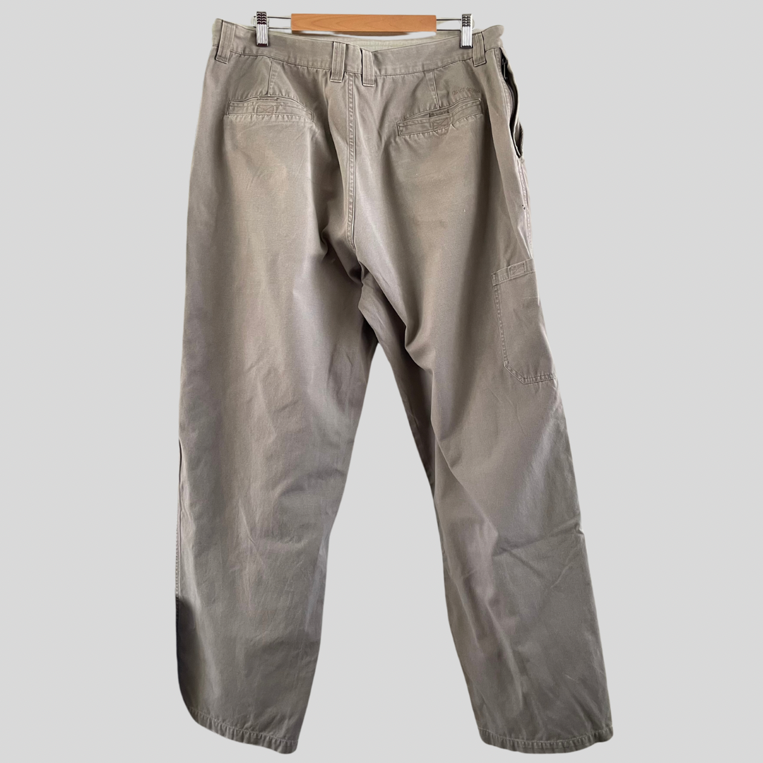 (97R) Beige Cotton drill work pants Hard Yakka