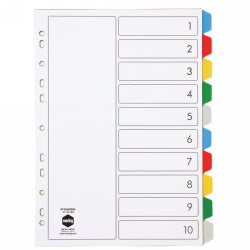 Image of DIVIDERS MARBIG A4 PP 10 TAB MULTI COLOUR