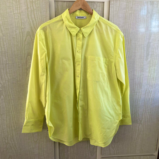 (14) Lime Green L/S Sportsgirl Blouse