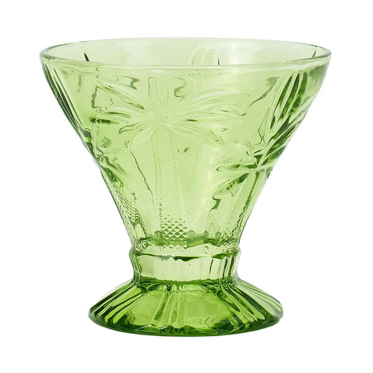 Cocktail Glass Set - Palm Tree Green